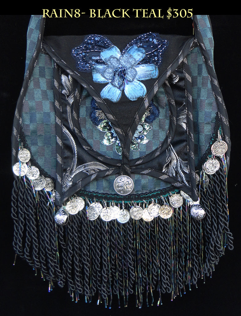 * RAIN BAG 8- Black Teal- $305